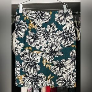 Ann Taylor Skirt Blue Flowers